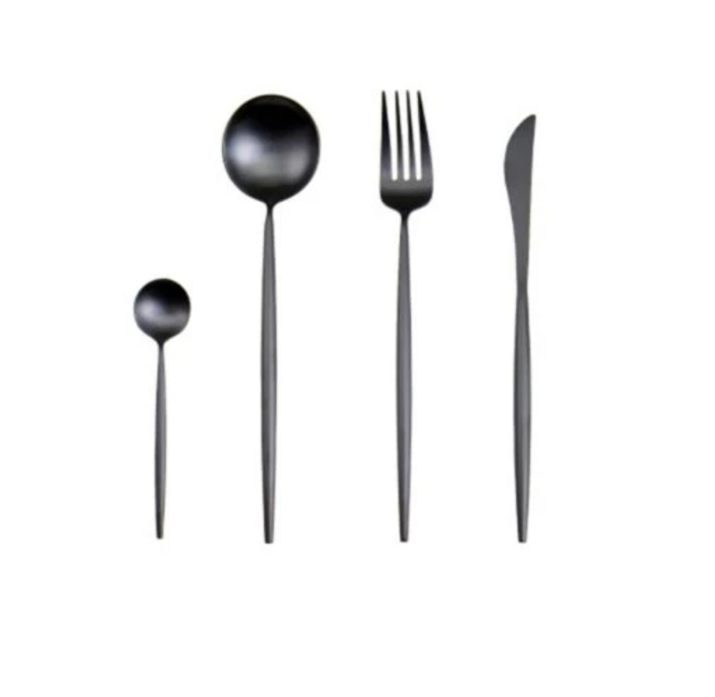 Набор столовых приборов Xiaomi Maison Maxx Stainless Steel Modern Flatware Set черный